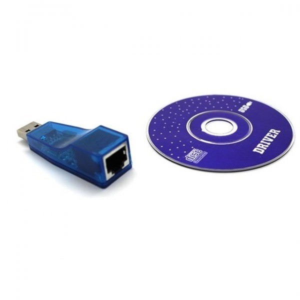 Adapter USB tip A (M) - RJ-45 (F) + CD plavi JP1082