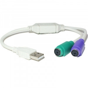 Adapter USB (M) - 2xPS/2 za miša i tastaturu (F) beli