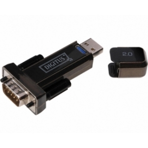 Adapter USB 2.0 tip A (M) - Serijski port (RS-232) 9pin (M) crni DA-70156