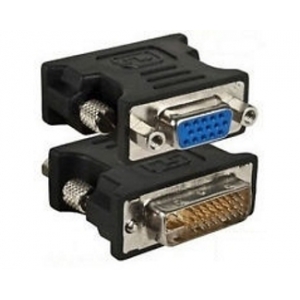 Adapter DVI-I Dual Link (M) - VGA D-sub (F) crni