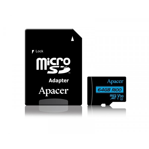 UHS-I MicroSDXC 64GB V30 + Adapter AP64GMCSX10U7-R