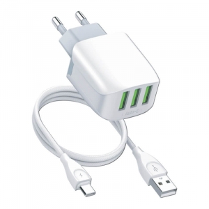 Voltaic USB Charger 3 Ports 5V/3.4A 17W White