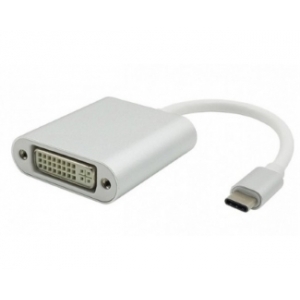 Adapter - konvertor USB 3.1 tip C (M) - DVI (F) srebrni