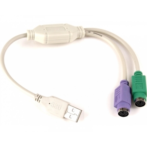 Adapter USB (M) - 2xPS/2 za miša i tastaturu (F) beli