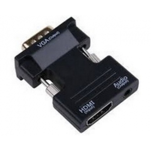 Adapter - konvertor HDMI (F) - VGA (M) plug in crni