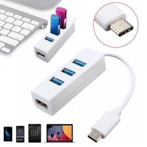 USB 3.1 tip-C na 4xHUB USB 3.0 beli