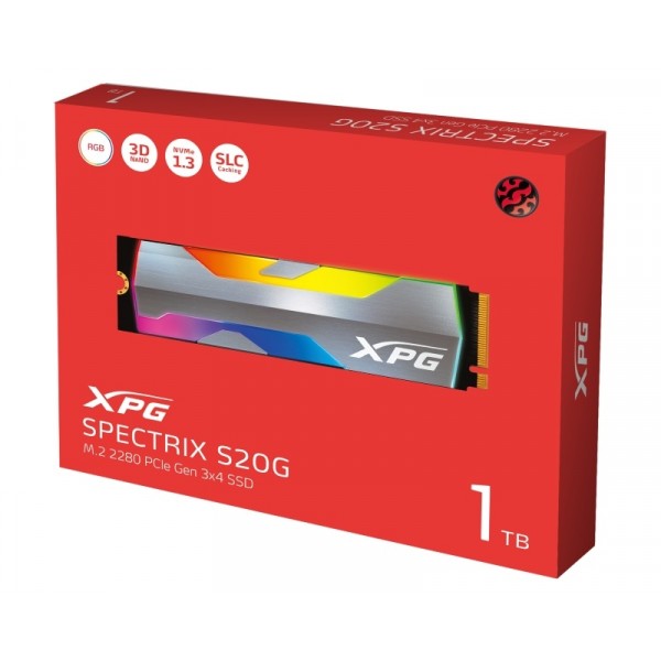 1TB M.2 PCIe Gen3 x4 XPG SPECTRIX S20G RGB ASPECTRIXS20G-1T-C